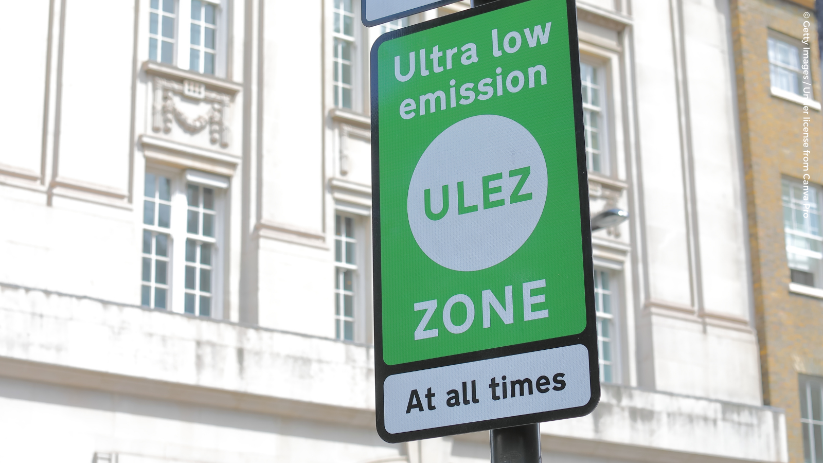 Ultra-low emission zone sign, London