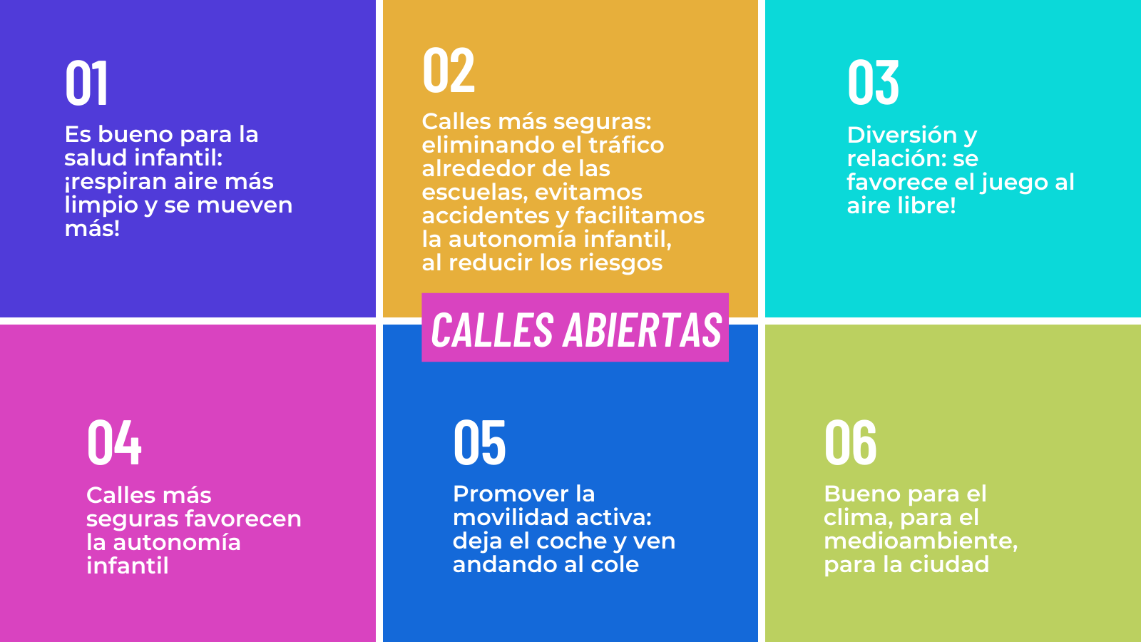 Beneficios de calles abiertas